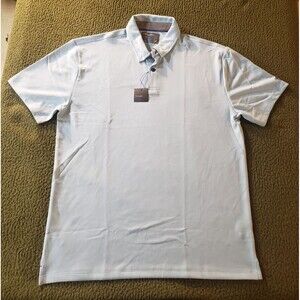 Twillory Button Up Polo Shirt Men XL Powder Blue Athleisure Golf Performance NEW